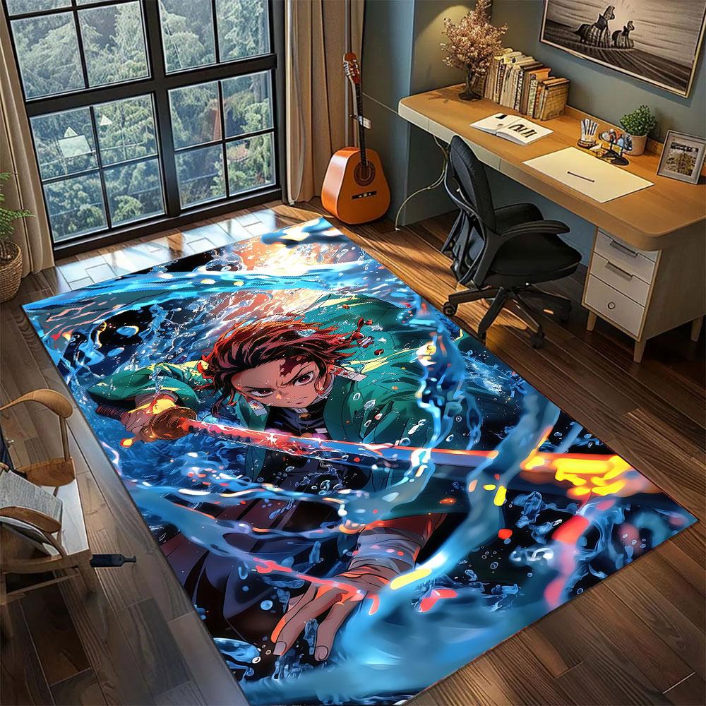 Muzan Kibutsuji Demon Slayer Carpet for Living Room Bedroom Home Decor Cool Movie Mat Play Floor Mat