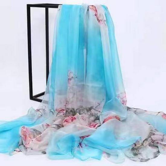 Women's Lightweight Silk Scarf - Spring/Fall Sun Protection, Extra Large Beach Towel & Dance Wrap