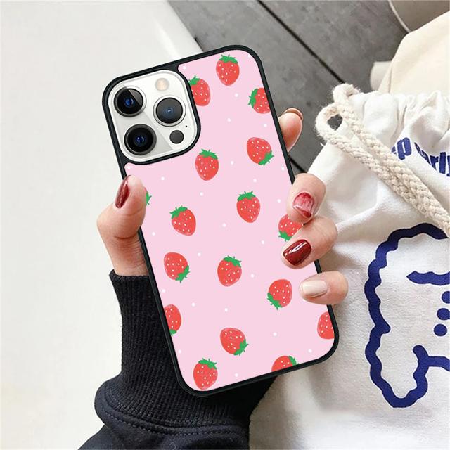 Pink Cherries Cherry Strawberry Cover For iPhone 17 Air 15 16 14 13 12 Pro Max 11 Pro Max Plus Phone Case Coque