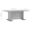 VidaXL Table basse Gris béton 103,5x60x40 cm Aggloméré