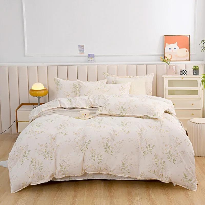 Comforter Romantic Peony Floral Reversible Shabby Flower Comforter With 2 Vintage Farmhouse Bedding Set