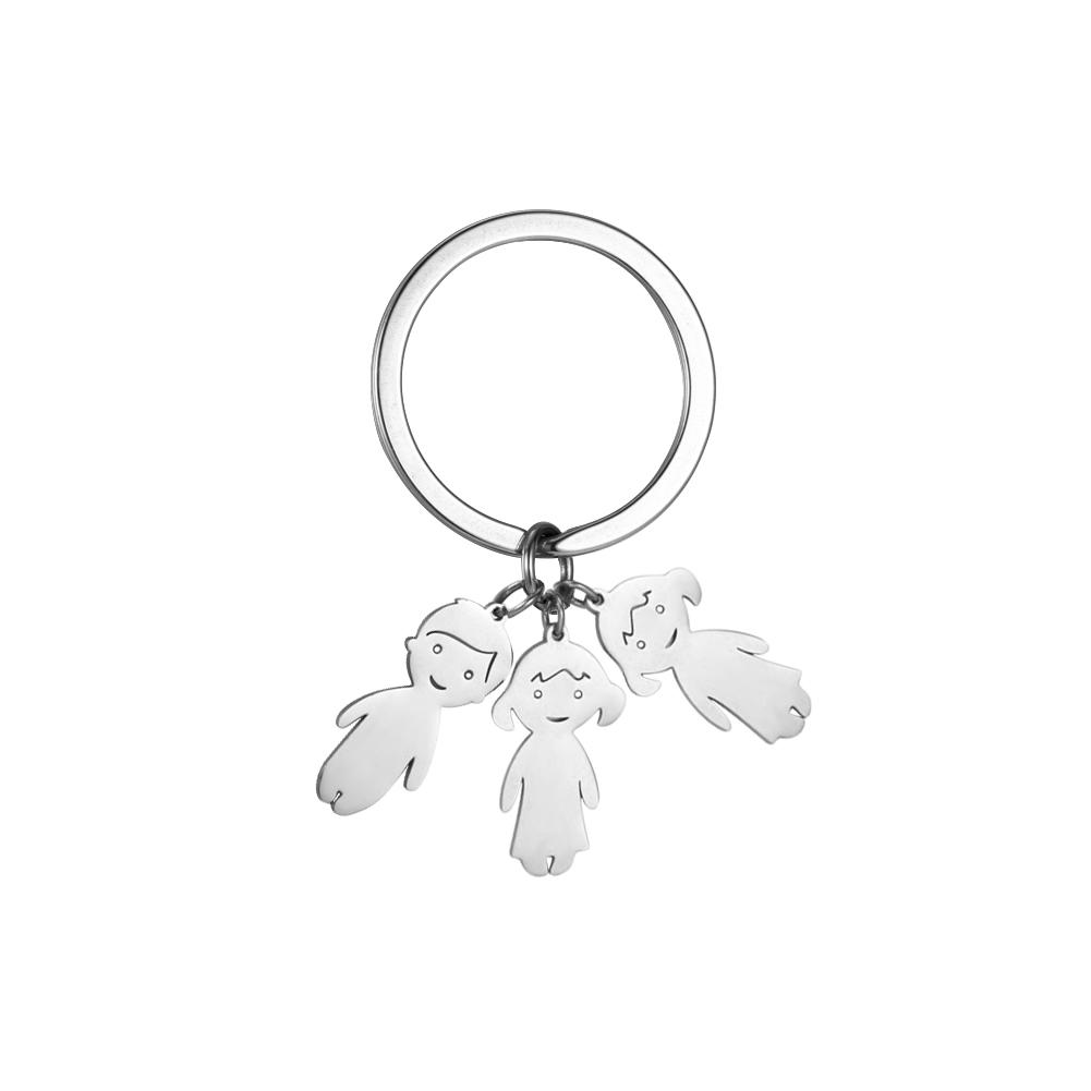 Personalized Keychain Custom Boy Girl Key Chain Family Mother Kid Child Gift For Woman Men Couple Stainless Steel Jewelry