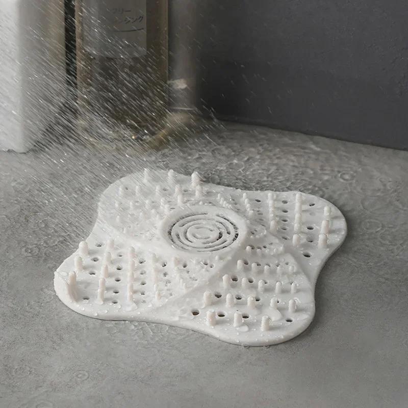 Bathroom Sink Drain Filter Cover Basin Outlet Plug Washable Reusable Floor Drain Protector