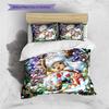 Set cu cuvertură și fețe de pernă cu model de desene animate Decorare casă Cadou de ziua de naștere (1 * husă de pilotă + 2 * fețe de pernă, fără miez)