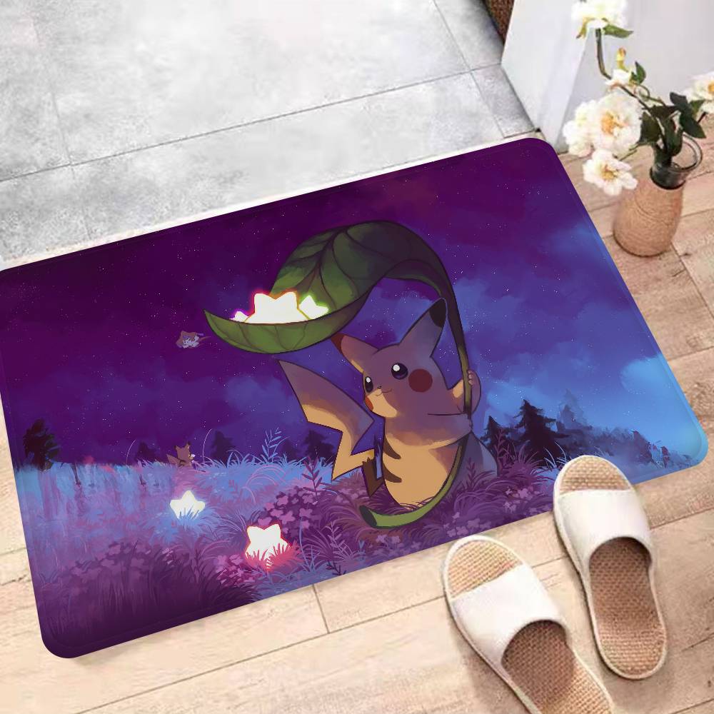 Cute P-Pokemones Anime Kitchen Mat Cheaper Anti-slip Modern Living Room Balcony Printed Modern Home Decor