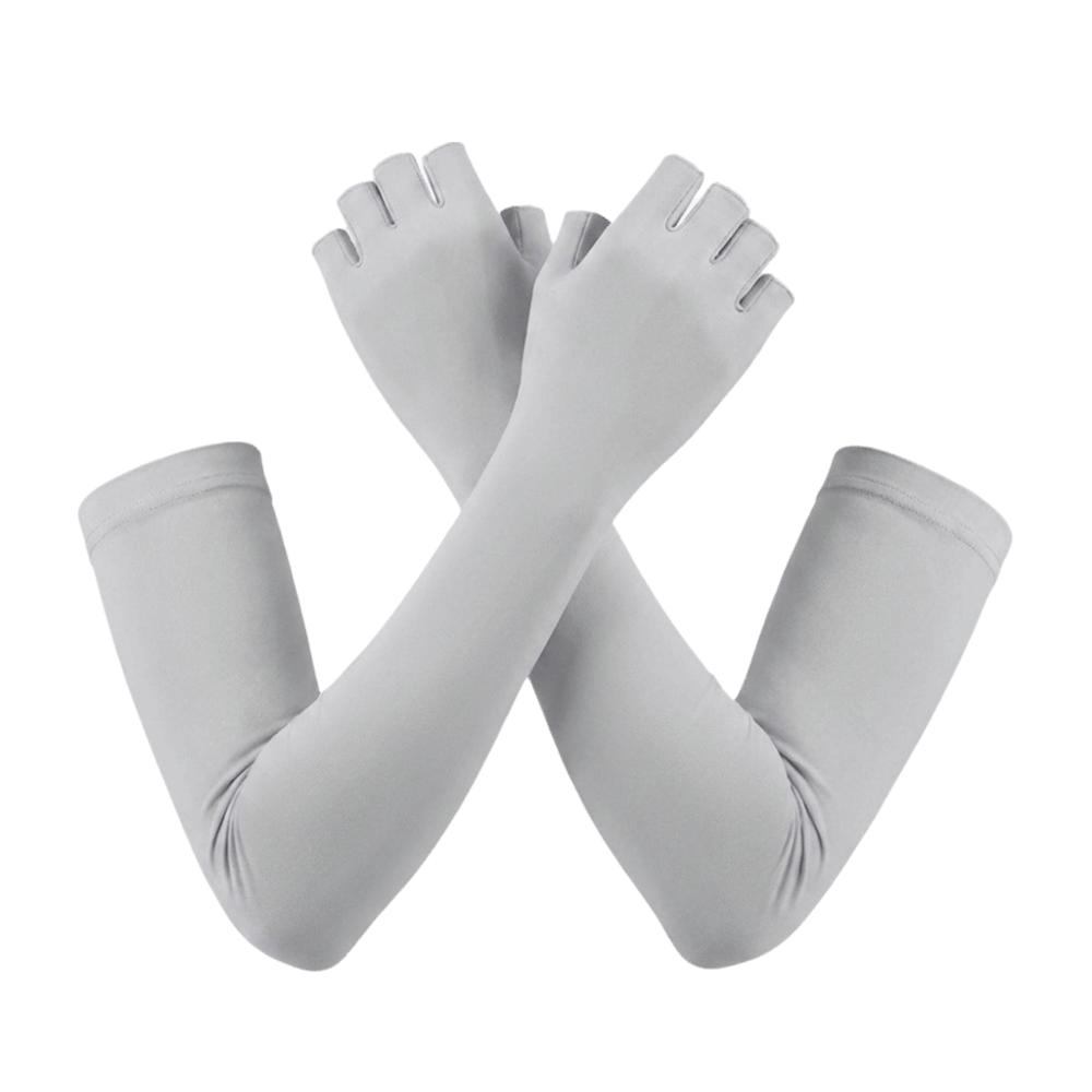 Quick Dry Half Finger Gloves Elastic Sun Protection Arm Cover Ice Cooling Arm Sleeves Sports