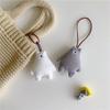 Soft Plush White Bear Doll Keychain INS Bear Name Plate Hanger Cartoon Doll Keyring  Couple Pendant