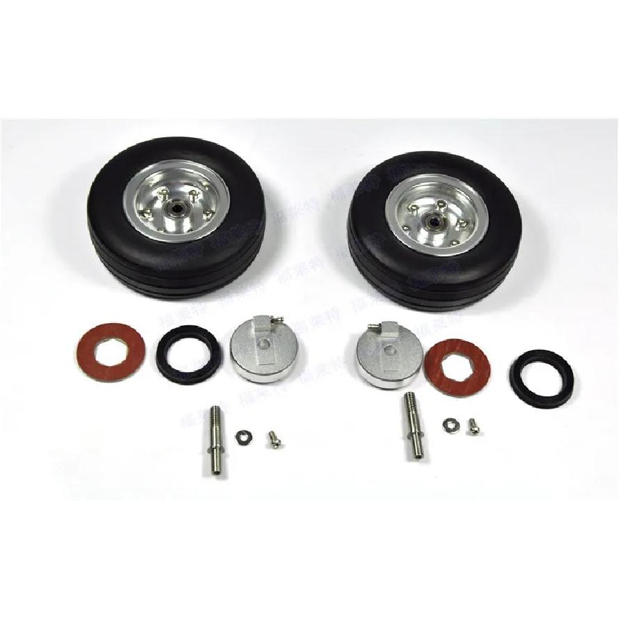 1 Set Of 3.5" Left and Right High Quality RC Rubber Wheel With Brake Axle For Airplane Viper Brake System