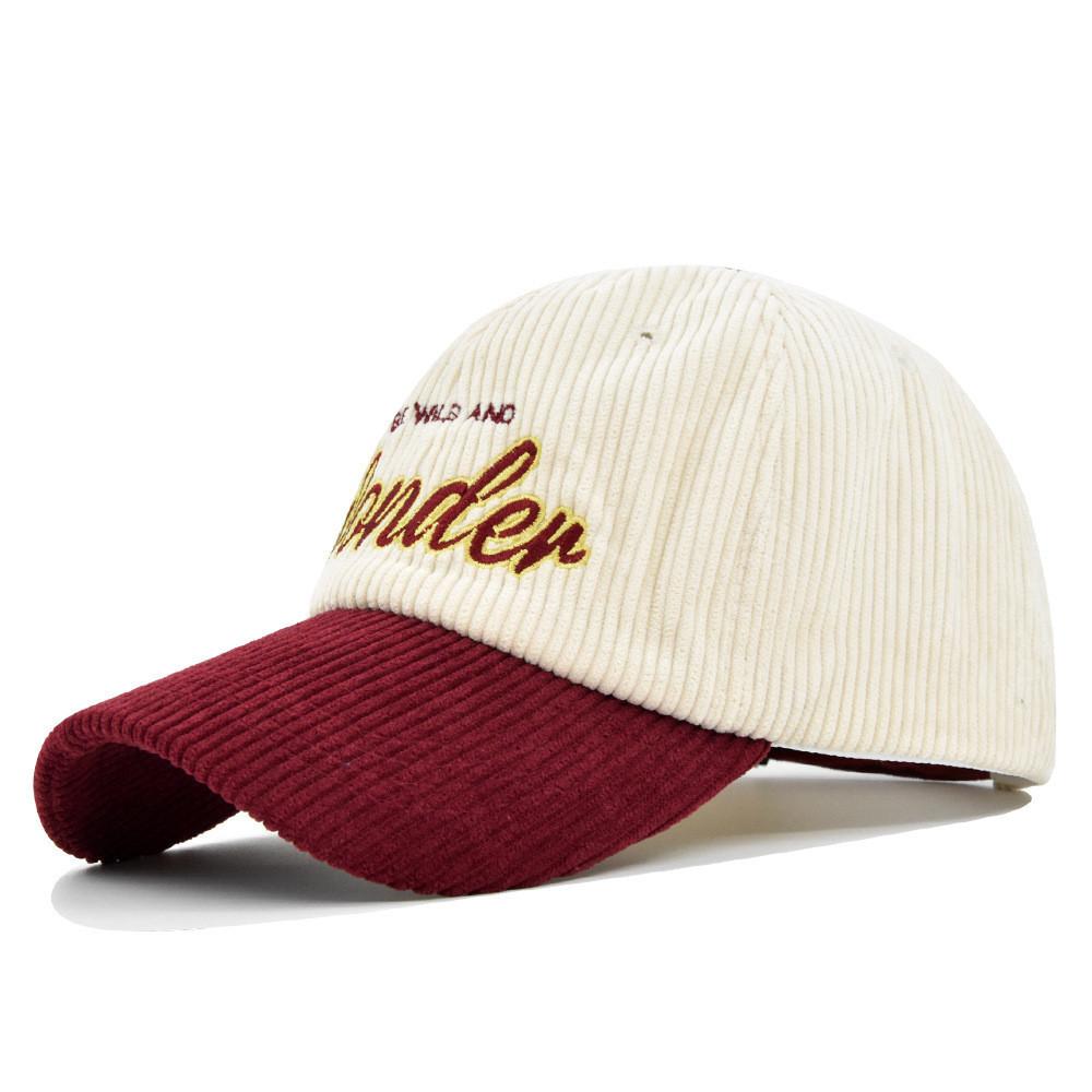 Velvet Embroidered Baseball Cap With Sun Protection Curved Brim For Men And Women Wine