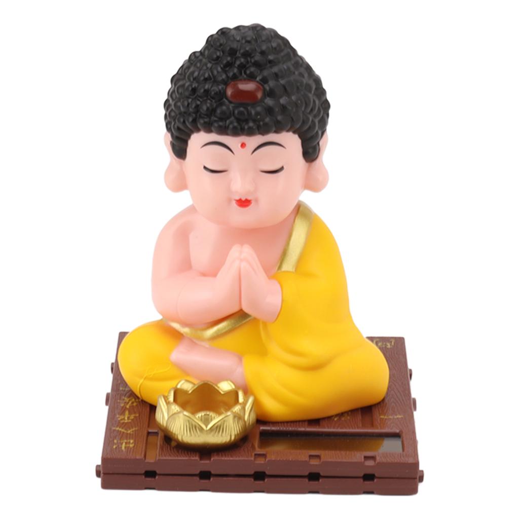 Figurka Buddy Solarna Kiwająca Głową Jasne Kolory Trwały Plastik Realistyczna Statuetka Buddy do Domu Samochodu