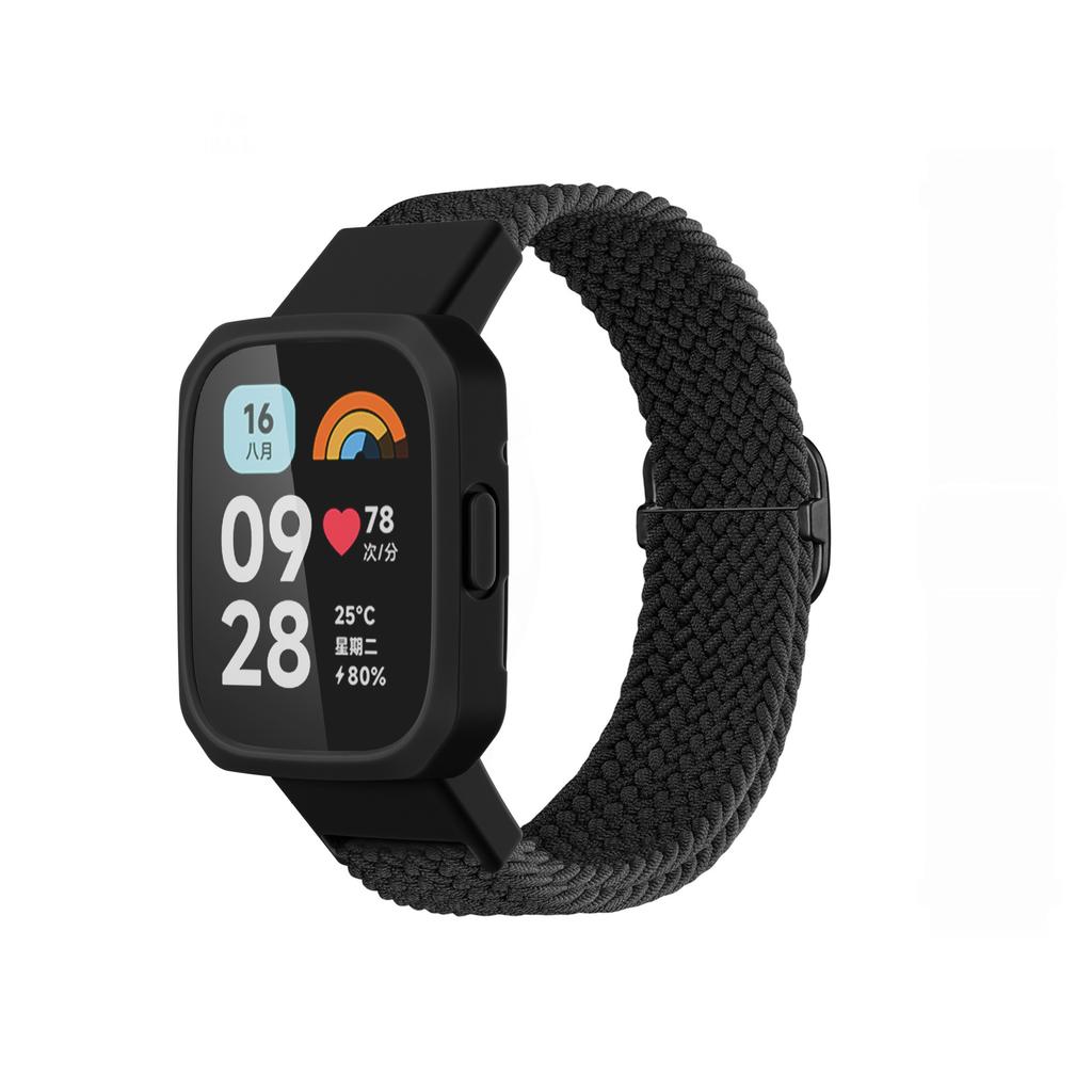 Nylonový pásek na hodinky pro Xiaomi Mi Watch lite 1 2 3 Náramek s pleteným elastickým tkaným řemínkem pro hodinky Xiaomi Redmi Watch 3 2 1