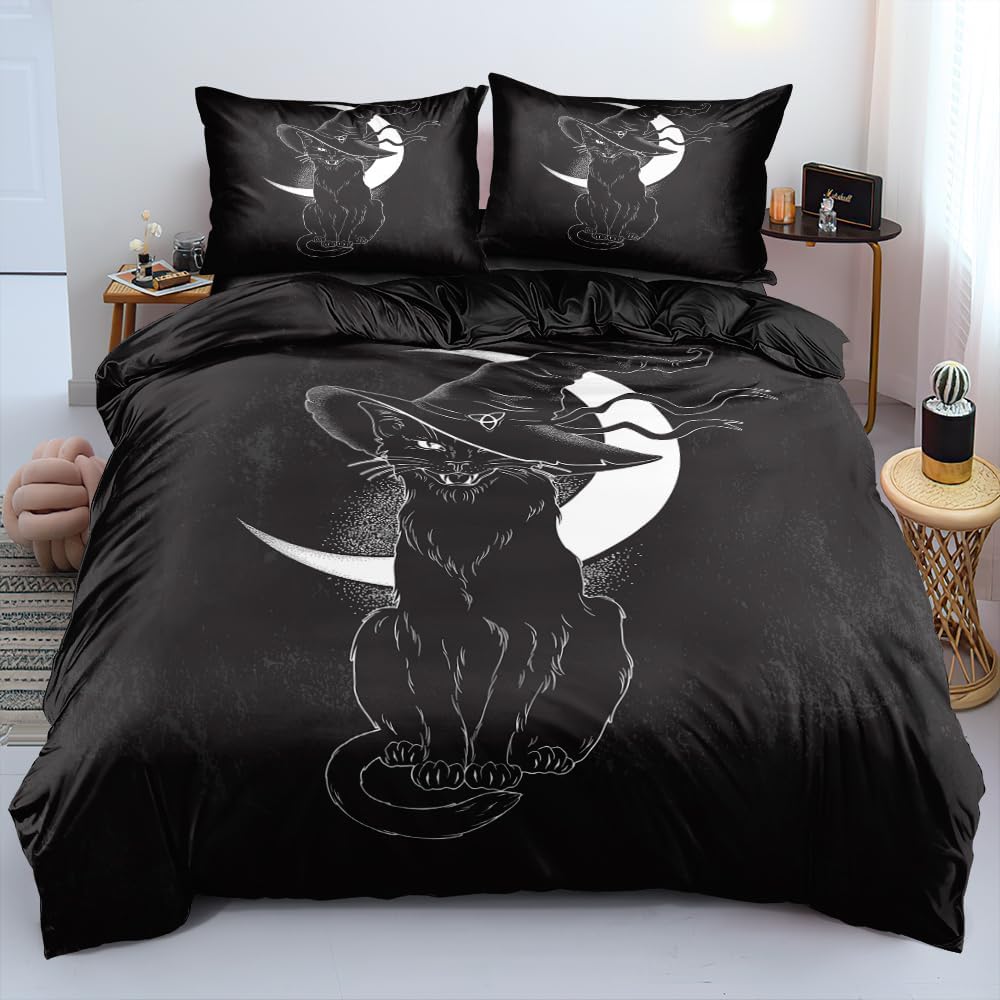 Large 3D Skull Duvet Cover Halloween Bedding Set Spooky Bedding Set For Boys Horror Gothic Bedroom Decor 3 Piece Set No Quilt
