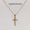 Jesus Cross Gold Plated Stainless Steel Pendant Necklace For Men Unisex Religious Waterproof Jewelry Accessories