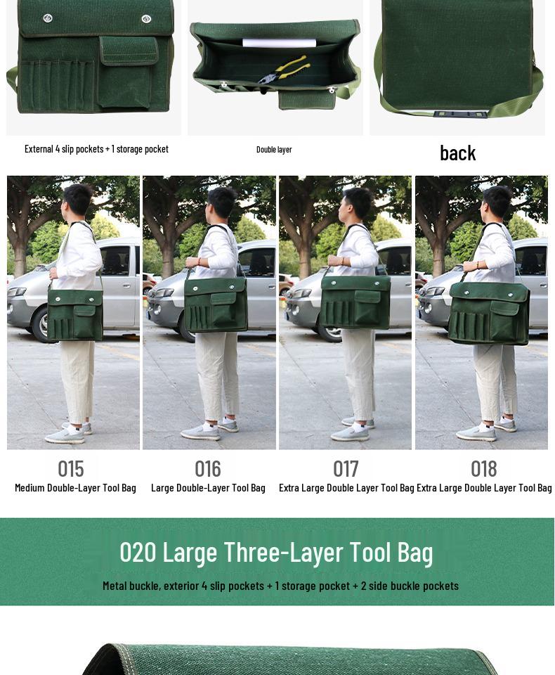 Sturdy Multifunctional Canvas Electrician Tool Bag - Durable, Wear-Resistant Hardware Organizer Pouch