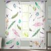 Watercolor Feather Arrow Modern Tulle Curtains For Living Room Bedroom Home Kitchen Window Sheer Curtains