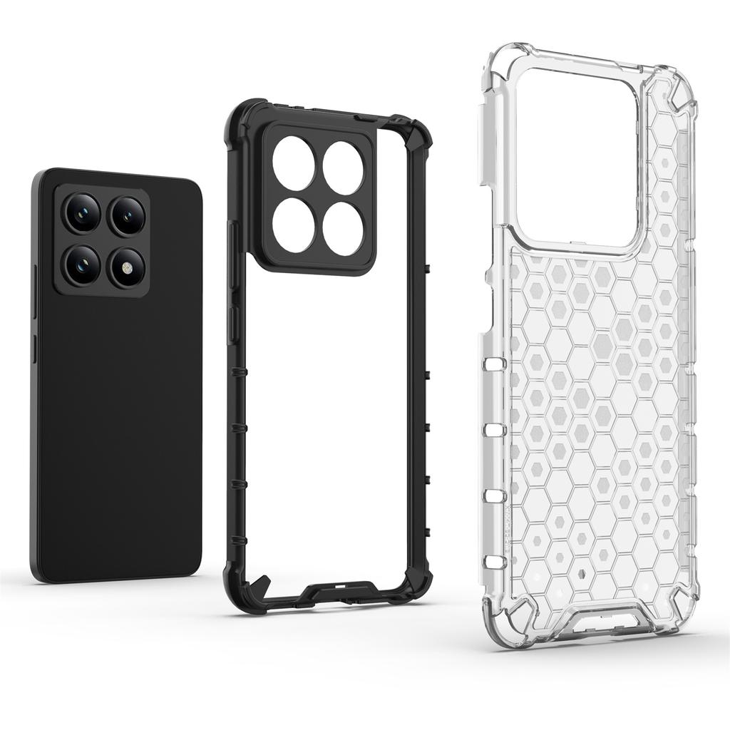 For Xiaomi 14T Pro Case PC+TPU Phone Cover Honeycomb Shape