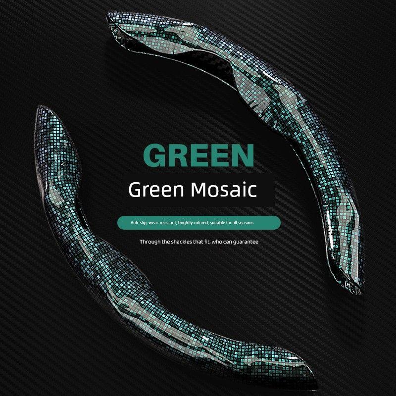 Car Steering Wheel Cover Ultra-Thin Luxury High end Colorful Mosaic Four Seasons Universal Non-Slip Card Handle Cover for Men and Women