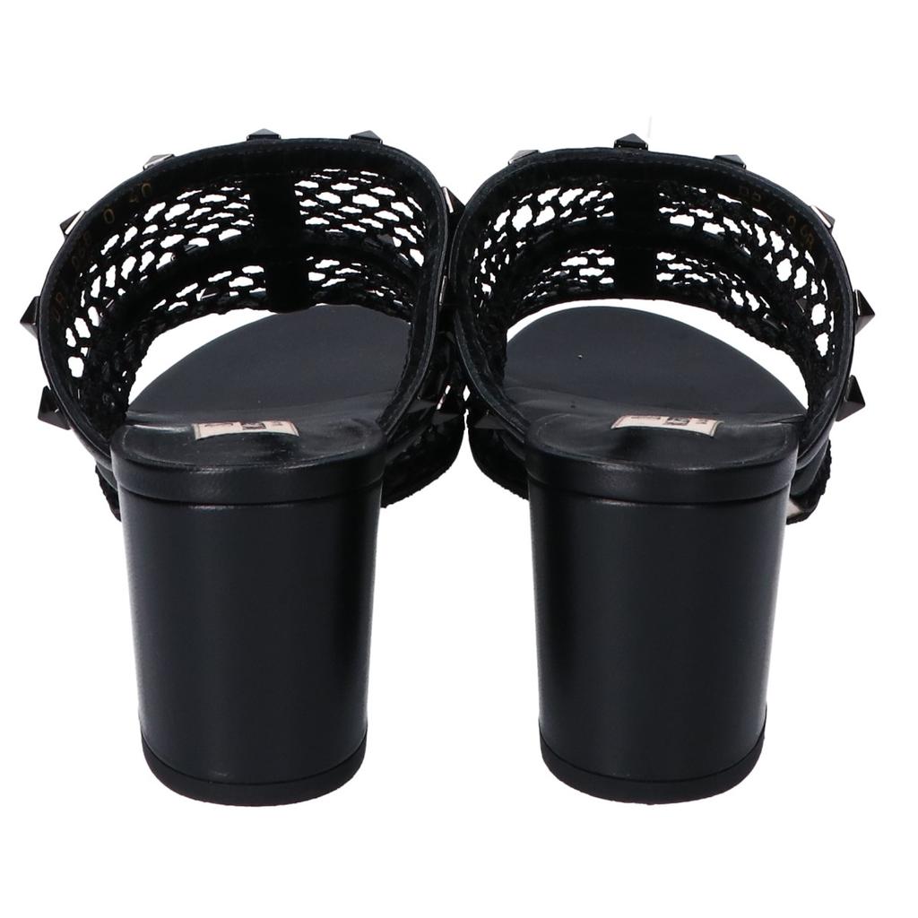 VALENTINO RockStuds Mesh Slide Sandals shoes 40 blackUsed