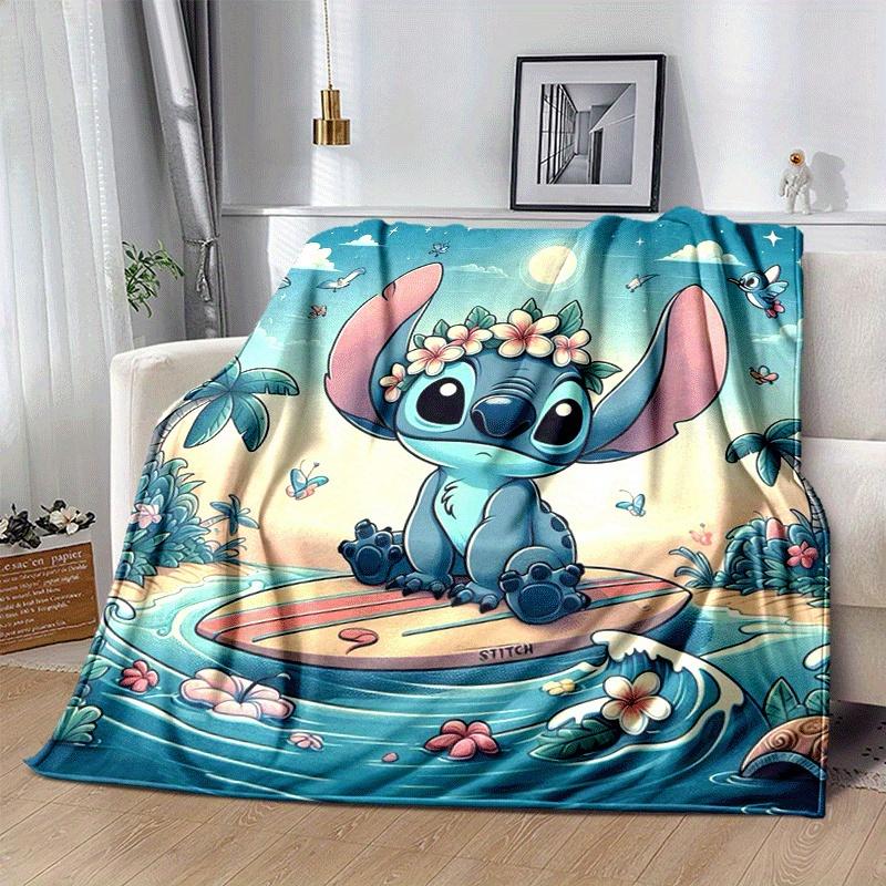 1pc Stitch Printing Blanket - Soft, All-Season Throw for Living Room, Bedroom,Personalized Gift with Adorable Cartoon Design