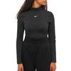 Nike Solid Color Turtleneck Long Sleeve T-Shirt Women Tops Black DD5882-010