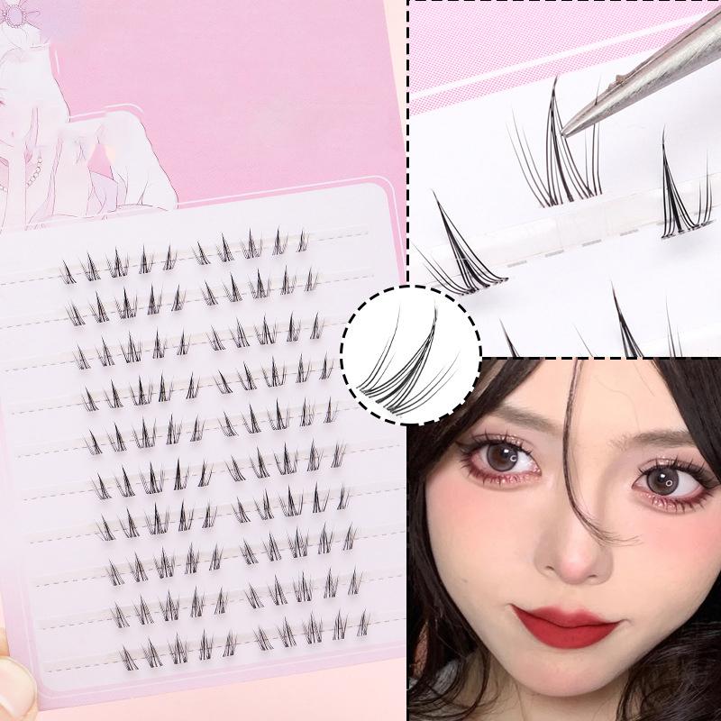 Voluminous No Need Glue Self-Adhesive False Eyelashes Fluffy Fish Tail Sunflower Thick Curling Lash Extension Diy Anime Eyes