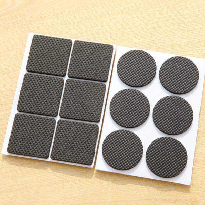 4/8/12/16/18Pcs Furniture Foot Pads Self Adhesive Non Slip Grid Chair Table Leg Protector Noise Reduction Pad Protector Hardware
