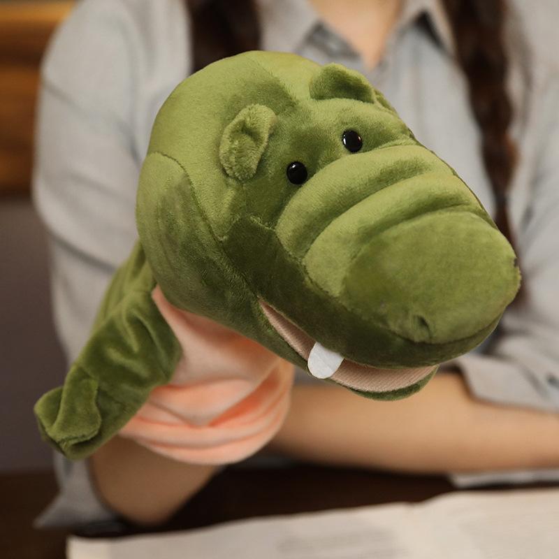 Cute Animal Hand Puppet Toy Gloves Open Mouth Can Move Dinosaur Lion Wolf Doll Tiger Children'S Gift