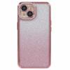 For iPhone 15 Case Gradient TPU Phone Cover with Rhinestone Lens Frame