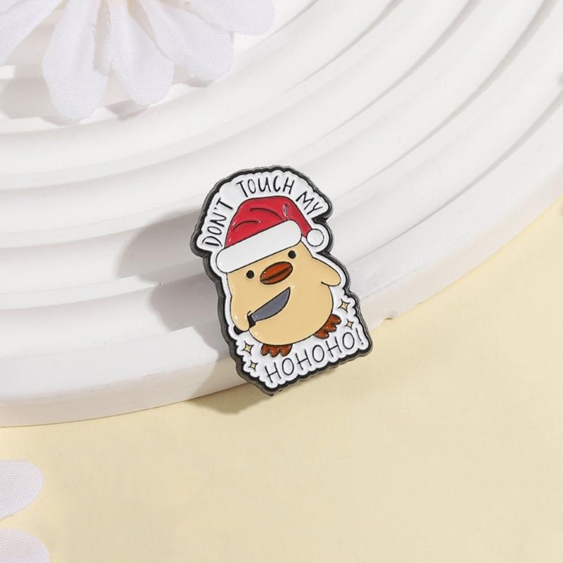 Humorous Holiday Duck Metal Badge Light Weight Alloy Brooch Lapel Pin For Jackets Backpacks Bag Hat Costume Decoration