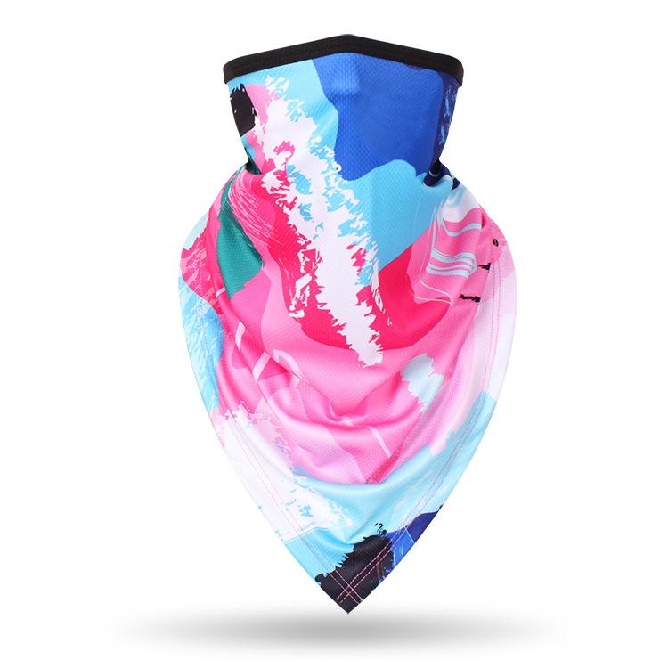 Summer UV Protection Cycling Triangle Face Mask Neck Gaiter Cover Scarf Paisley Ice Silk Mesh Bandanas