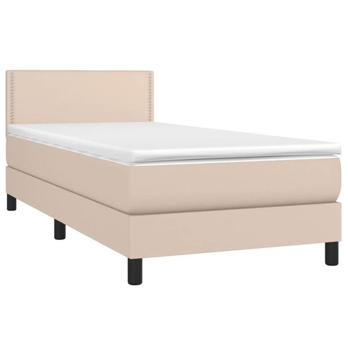 3141034 vidaXL Divan Bed with Mattress Cappuccino 80x200 Cm