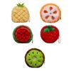 Novelty Plush Fruit Pouch Small Zippered Pocket Money Holder Kids Accessories