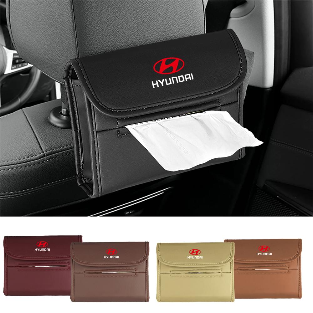 Car Tissue Box Car Seat Back Tissue Hanging Storage Bag For Hyundai Tucson Solaris I30 Creta Ix35 I40 i10 i20 i30 ix20 ix25 ix35 XX5