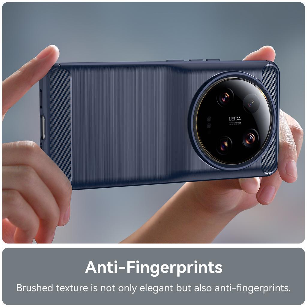 Carbon Fiber Texture TPU Case for Xiaomi 13 Ultra,Scratch Resistant Brushed Phone Protective Cover