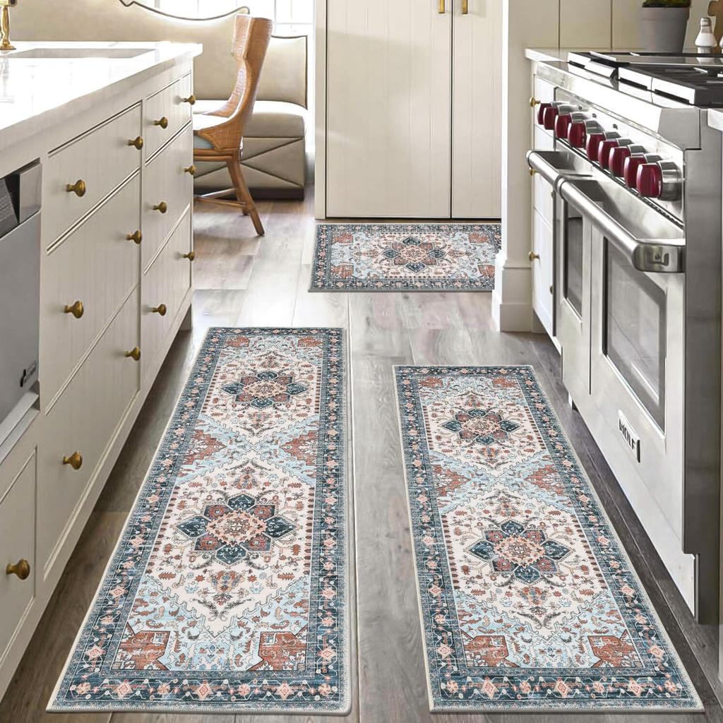 2/3pcs Bohemian Kitchen Carpet - Durable And Easy To Clean Long-Strip Floor Mat For Hallway - Home Decoration