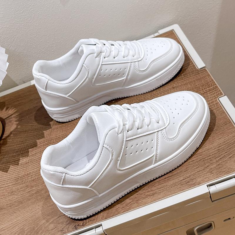 New summer thin thick-soled heightening muffin breathable and comfortable pure leather casual board shoes