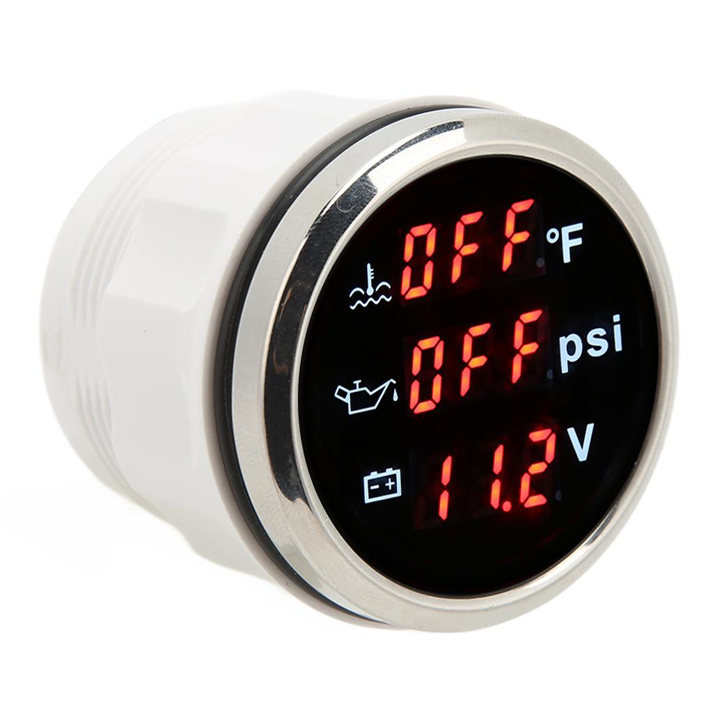 52mm 3 In 1 Digital Water Temperature Gauge DC 9 To 32V Accurate for RV Yacht Boat Ship Car Motorcyc