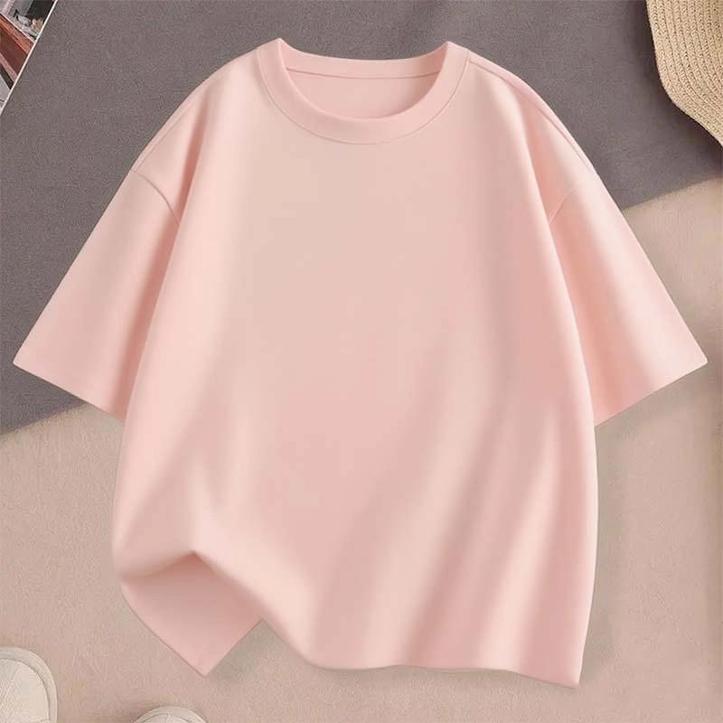 Teenage Blank Without Pattern Printed T-shirt Summer Boys and Girls Casual Loose Round Neck Short Sleeve Children Tops T-shirt