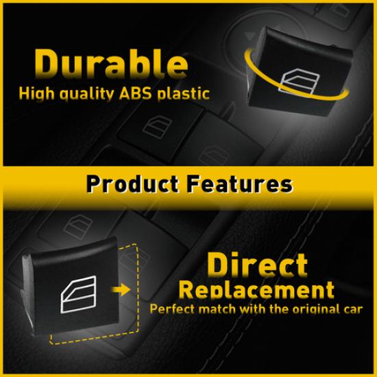 2pcs Driver Window Switch Repair Button Caps For ML Mercedes GL R W164 W251 X164