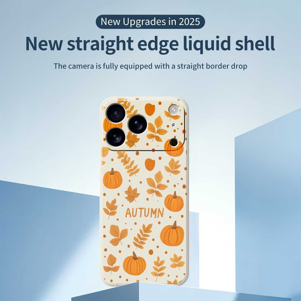 For iPhone 17 Pro Case Autumn Theme Pattern Printing Straight Edge TPU Phone Back Cover