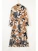 2025 Winter Plus Size Abstract Print Long Sleeve Dress - European & American Fashion