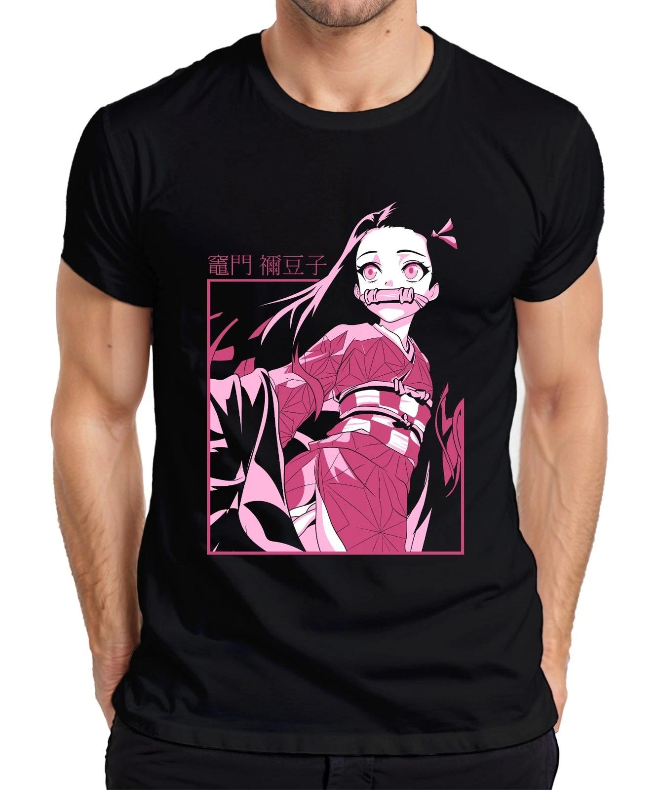 Nezuko Kimetsu no Yaiba Dämon Mädchen Bambus Anime Geschenk Herren T-Shirt XXXXL