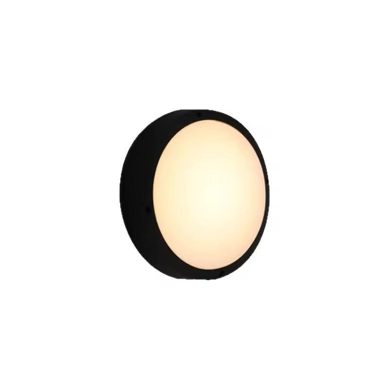 Waterproof 6W 15W Round Wall Lamps Black Aluminum Housing Wall Light Outdoor Garden Wall Sconce Light