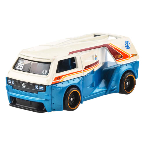 Hot Wheels Basic Car Volkswagen T3 Custom Vehicle Toy Mini Car for Ages 3 and Up, Blue, JFN47