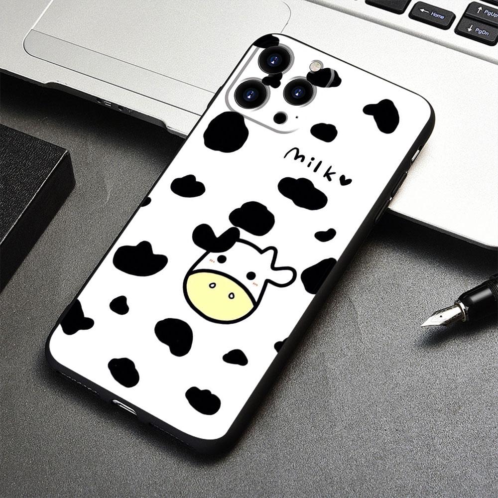 Dla Apple iPhone 7 13 Pro Max 14 XR X 8 Plus 12 XS 11 5 6S 5S 6 SE Mini SE2022 Fundas Śliczne etui w krowy Pancerne