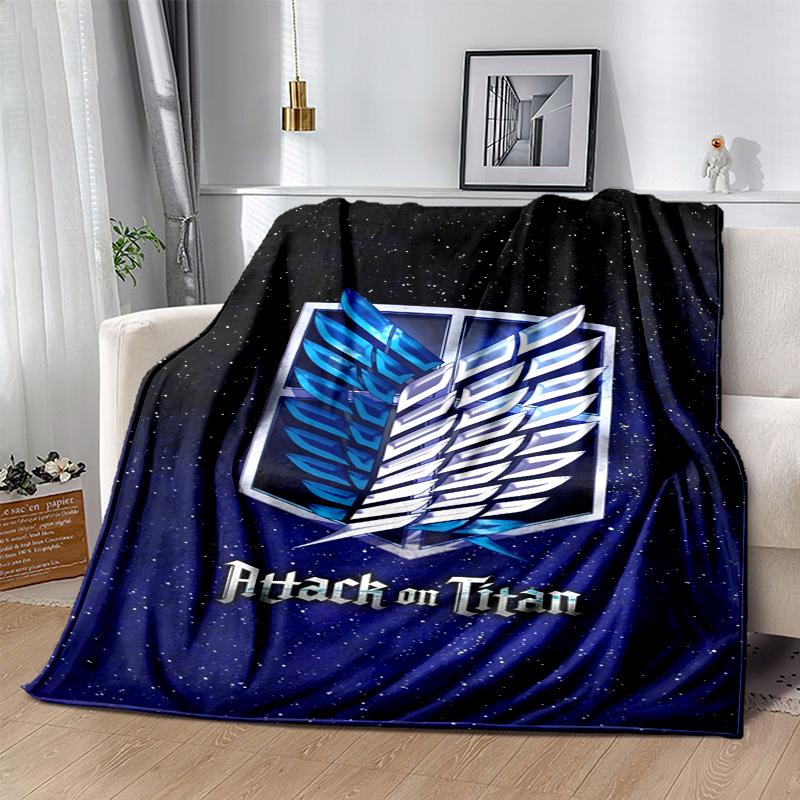 Attack on Titan Flannel Blanket Soft Warm All-Season Throw, Design for Camping, Car Travel, Hiking Sofa, Bed, Office Perfect Gift for Parties