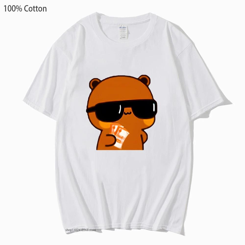 Couple Tshirt Bubu and Dudu PANDA BEAR Love Rich Lovers Graphic T-Shirts Men Woemn Panda Bear Clothes 100% Cotton Tee Top
