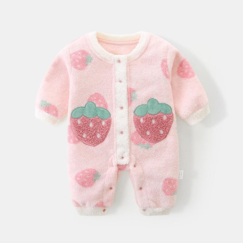 

Baby Fleece Jumpsuit - Lambswool Warm Romper for Newborn Girls (2025) 80 розовый