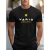 Men'S Casual Summer T-Shirt - Soft, Breathable Round Neck Tee with "VARIG Brasil" Print, Regular Fit for Casual Attire, Breathable Clothing
