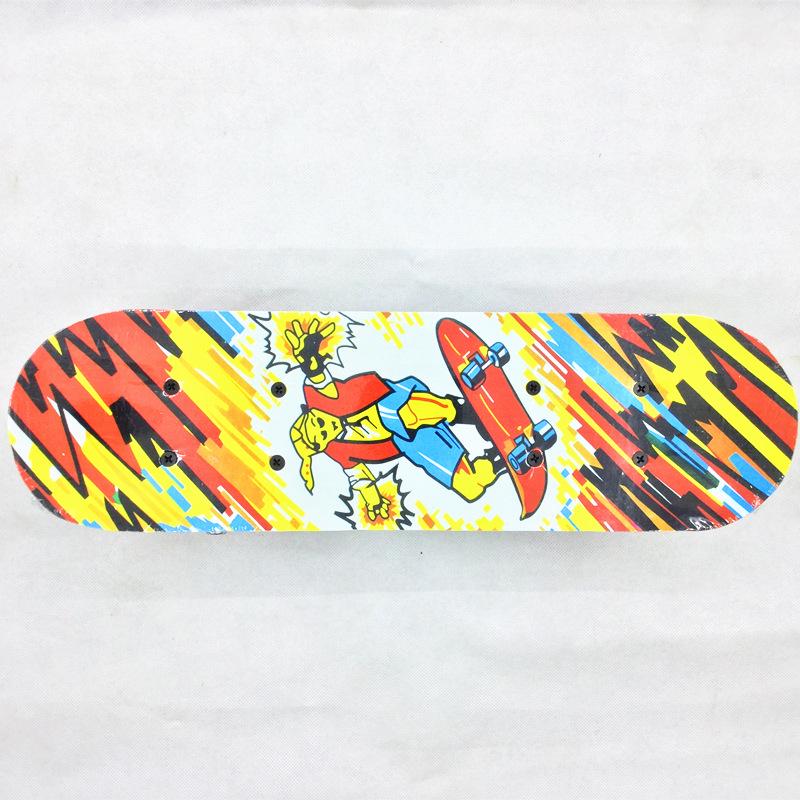 1705 Maple Double Rocker Children's Four-Wheel Skateboard with Cartoon Stickers, 43cm, Toddler Non-Slip.